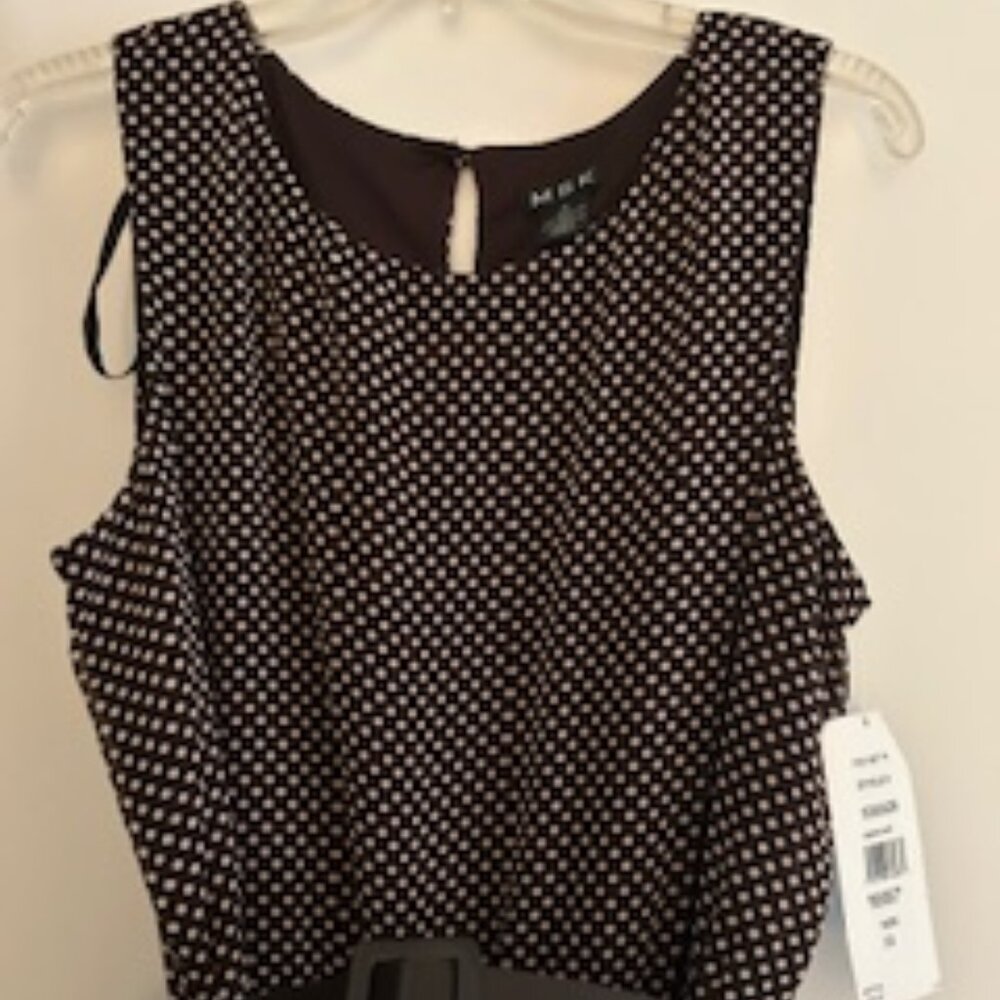 MSK Brown Polka Dot Belted Dress